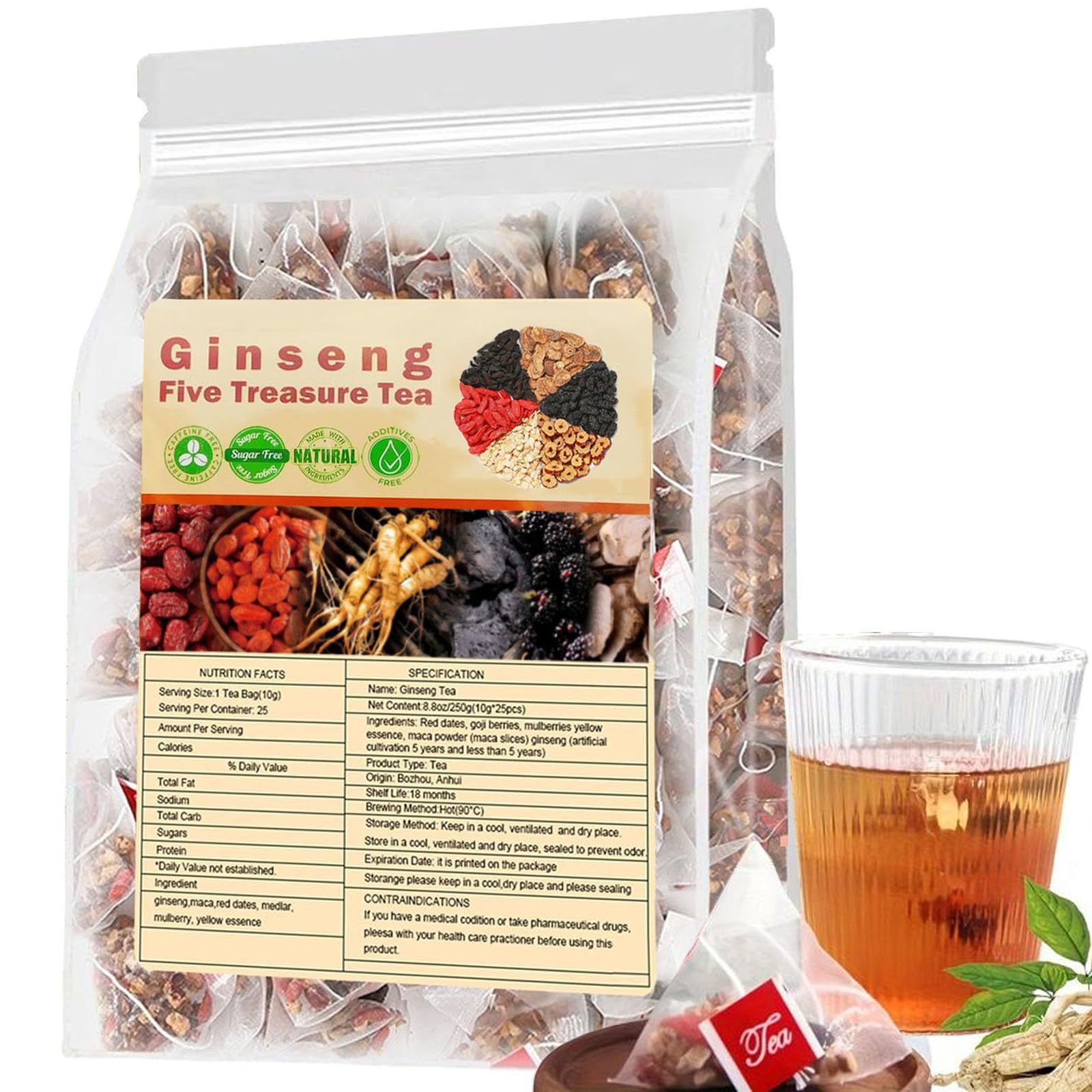 Herbal Wellness Products - Чай с женьшенем и пятью сокровищами,