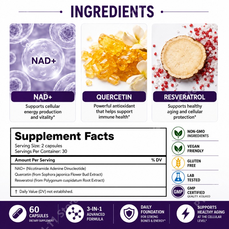 Капсулы Docteat NAD+ с ресвера – обзор и цена Wellness Quercetin